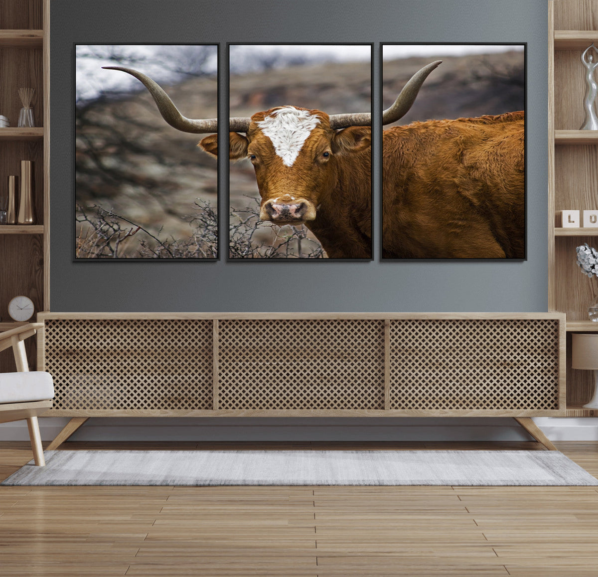 Texas Longhorn Canvas Wall Art - Longhorn Steer Canvas Wall