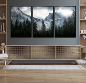 Yosemite National Park El Capitan Foggy Mountain Wall Art |