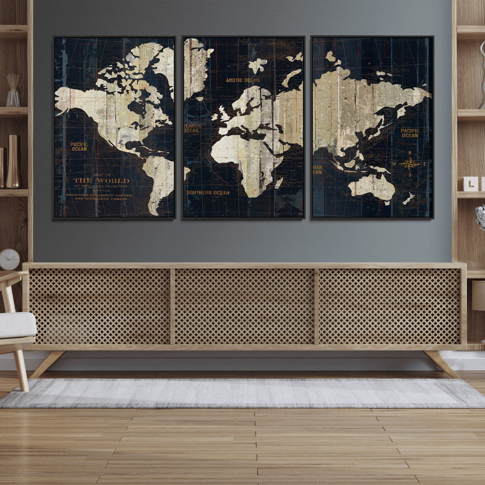 World Map Canvas Print – Detailed Map of the World Wall Art