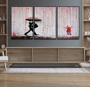 Banksy Wall Art Canvas Print, Framed Graffiti Art Picture