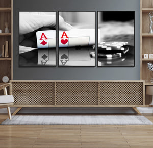 Aces Poker Art Poker Game Wall Art Canvas Print