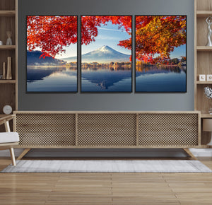 Mount Fuji Canvas Wall Art Japan Autumn Mountain Canvas