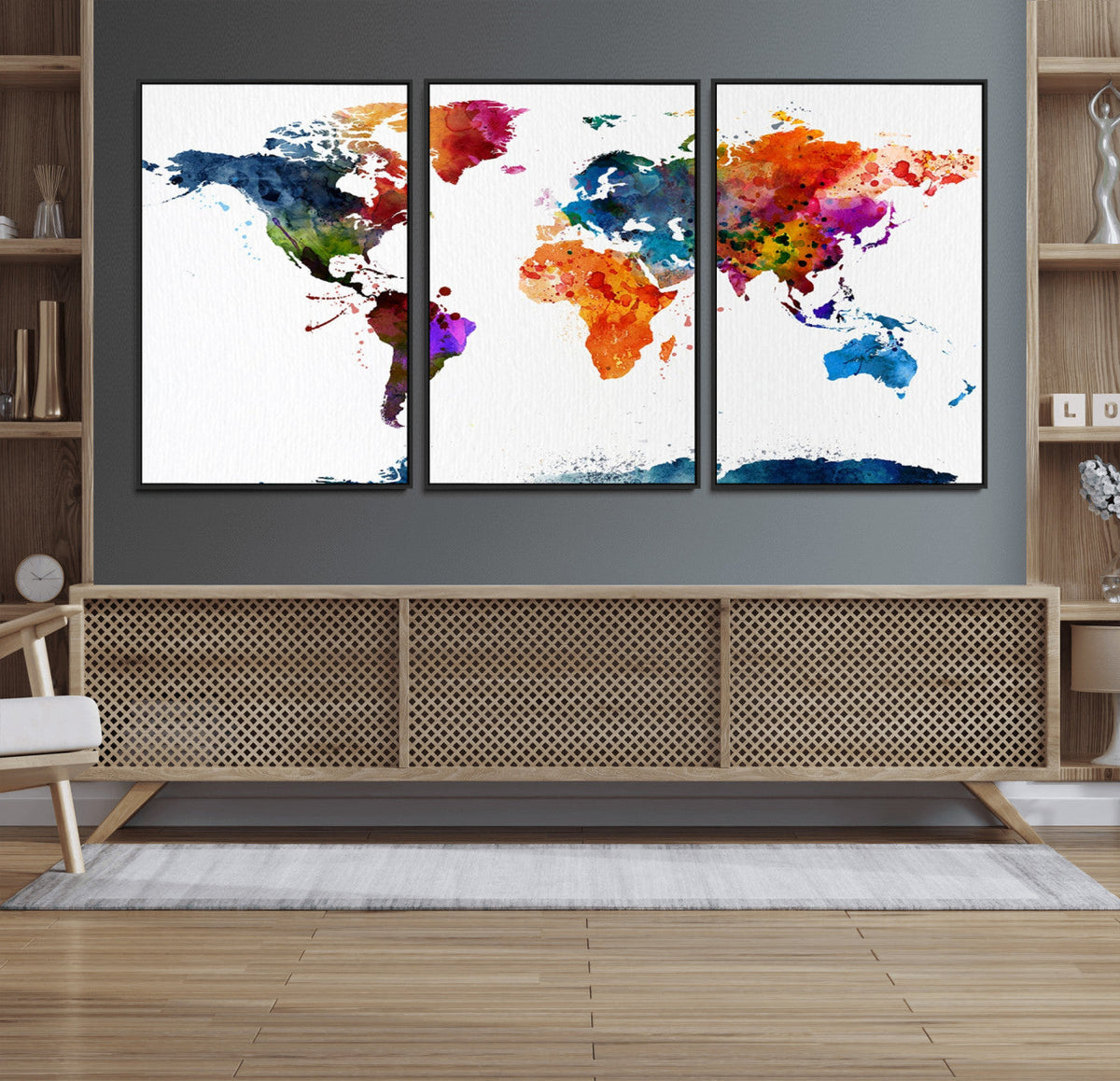 World Map Canvas Print – Detailed Map of the World Wall Art