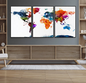 World Map Canvas Print – Detailed Map of the World Wall Art