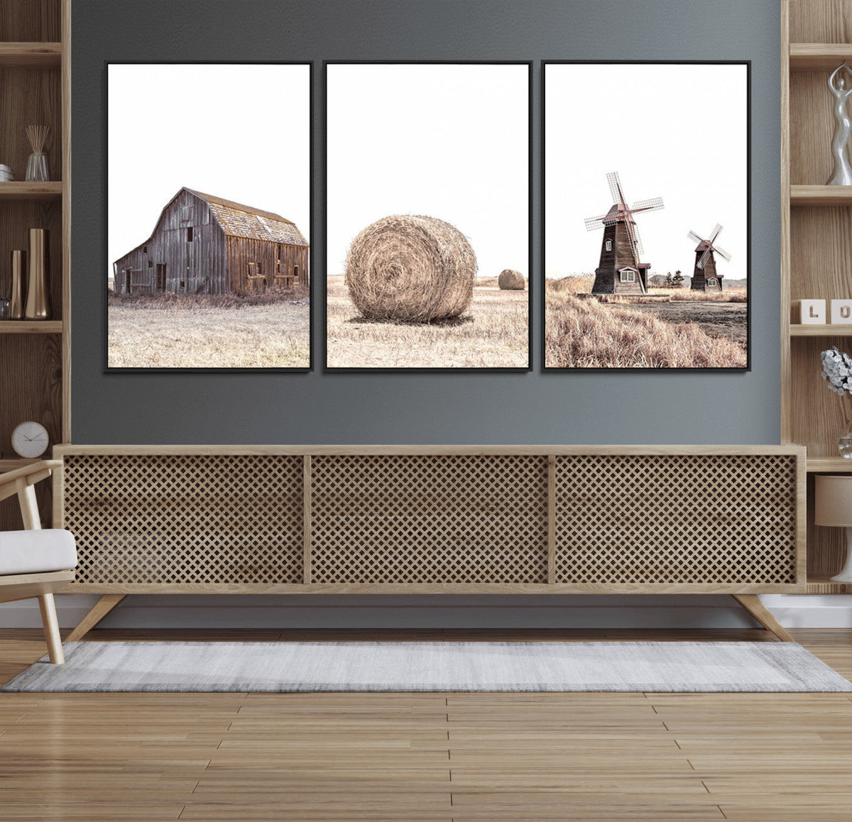 Farm Prints Set, Set of 3 Farmhouse Wall Art, Country House