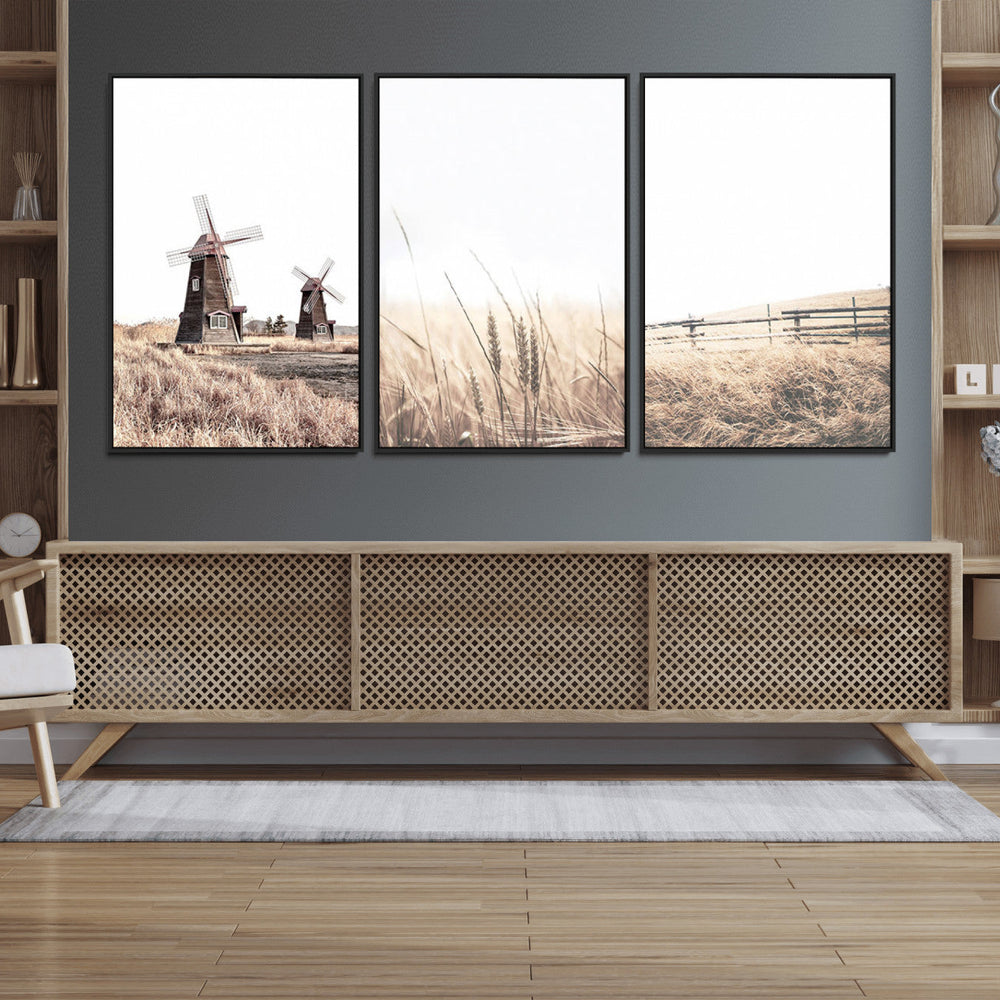 Farm Prints Set, Farmhouse Wall Art Canvas, Country House