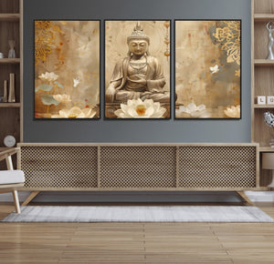 Buddha Wall Art Canvas Print, Buddha Meditation Room Decor,