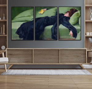 Decadent Girl by Ramon Casas Wall Art Canvas Print, Framed