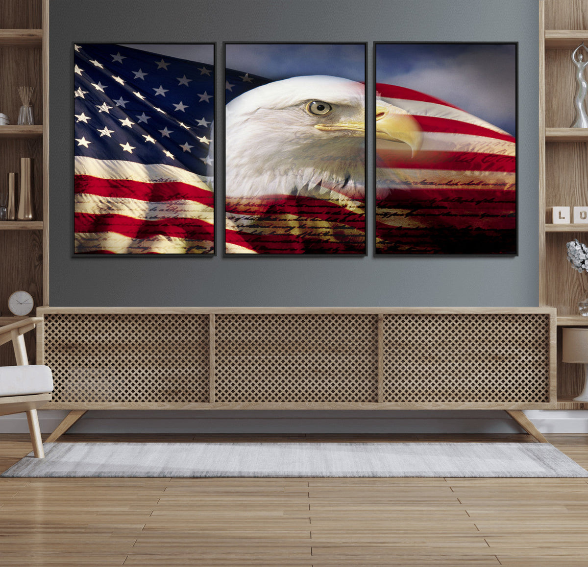 American Flag Eagle Symbol Wall Art, American Flag Eagle