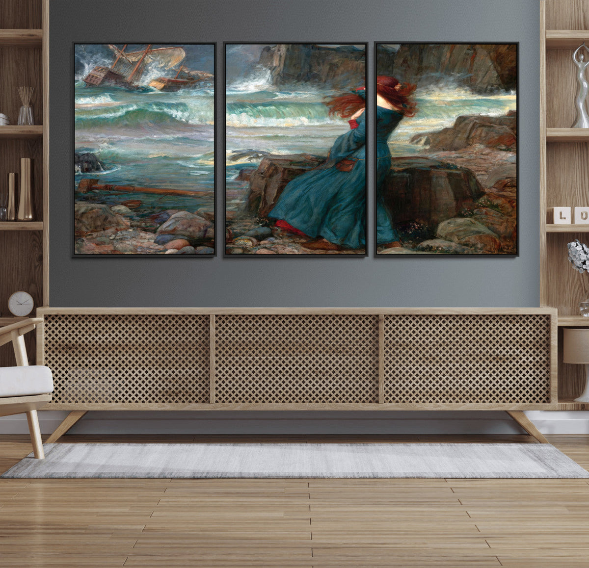 Miranda by the Shore Wall Art Canvas Print – Tempest Scene