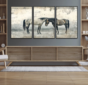 Chines Style Majestic Horses Wall Art | Ready to Hang and