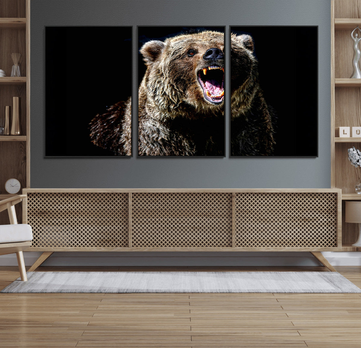 Grizzly Bear Canvas Print | Wildlife Wall Art for Cabin