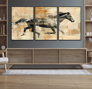 Chines Style Running Horse Western Wall Art | Farmhouse Wall