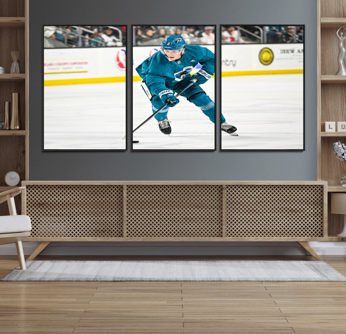 San Jose Sharks Ice Hockey Player Wall Art Canvas Print