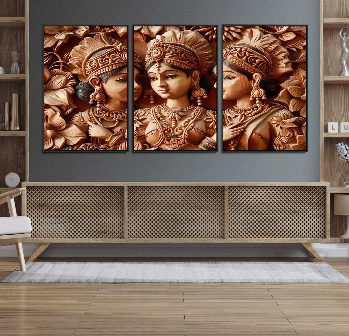 Indian Woman Statue Wall Art Canvas Print