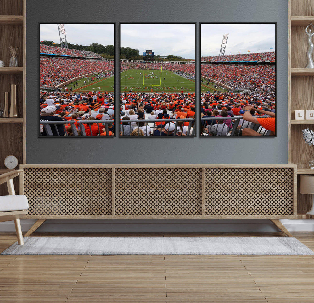 Virginia Cavaliers Football Team Print - Charlottesville Scott Stadium Print Wall Art Canvas