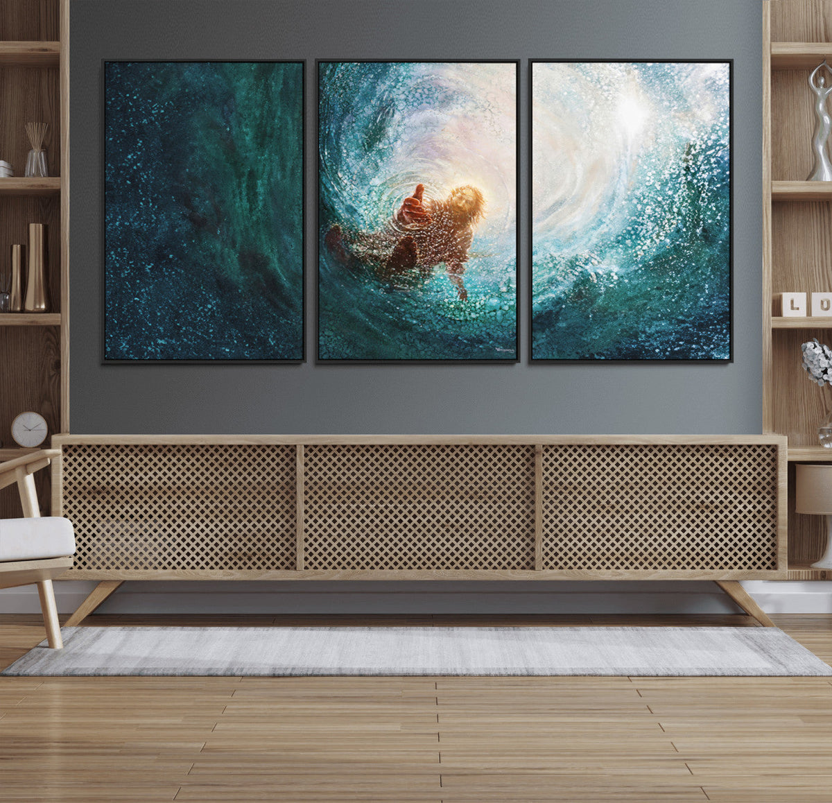 Powerful Jesus Canvas Print - Hand of Salvation,