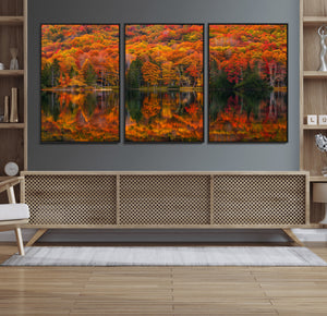 Fall Foliage Wall Art - Autumn Reflection Canvas Print,