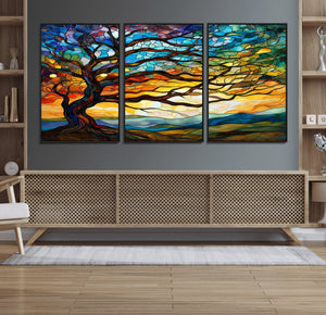 Mosaic Tree Wall Art | Ready to Hang Stained Glass Style