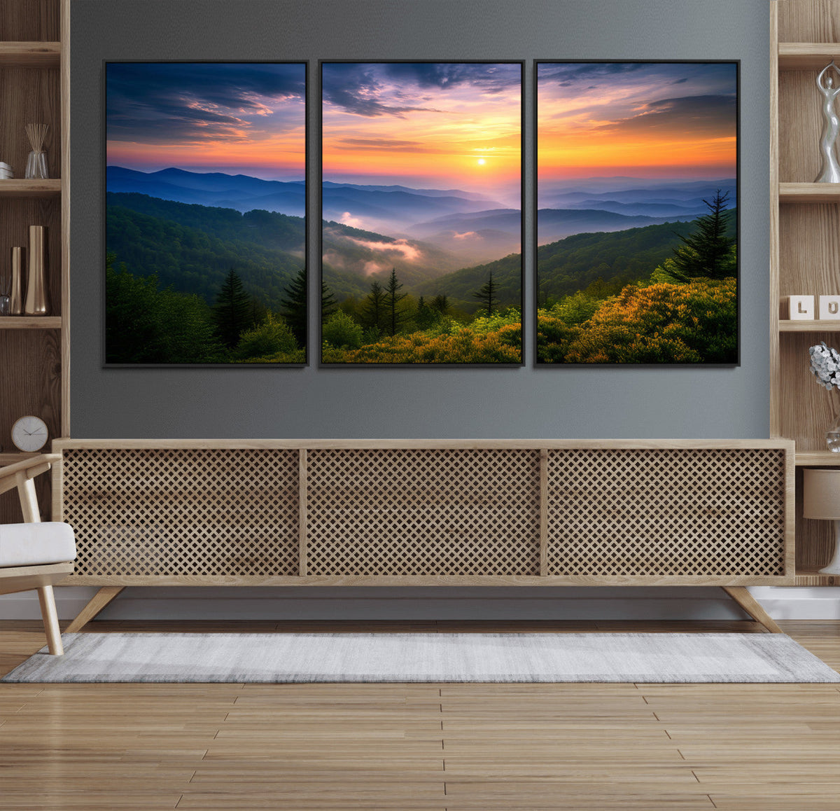 Majestic Mountain Sunrise Print | Landscape Wall Art |