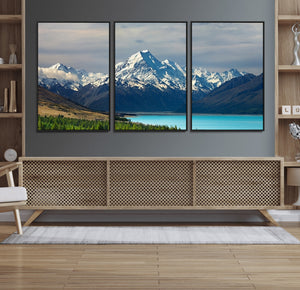 Mount Cook and Lake Pukaki Canvas Wall Art Print – Majestic