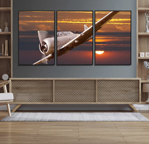 Old War Plane Wall Art Canvas Print