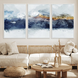 Abstract Mountain Range Art Canvas Print | 3 Panel