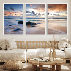 Serene Weather On The Beach Wall Art Canvas Print