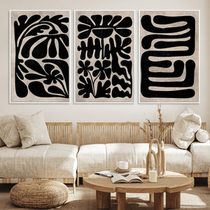 Canvas Print Wall Art Abstract Art Boho, Framed Boho Art