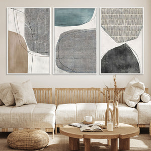 Canvas Print Wall Art Abstract Art Boho, Framed Boho Decor