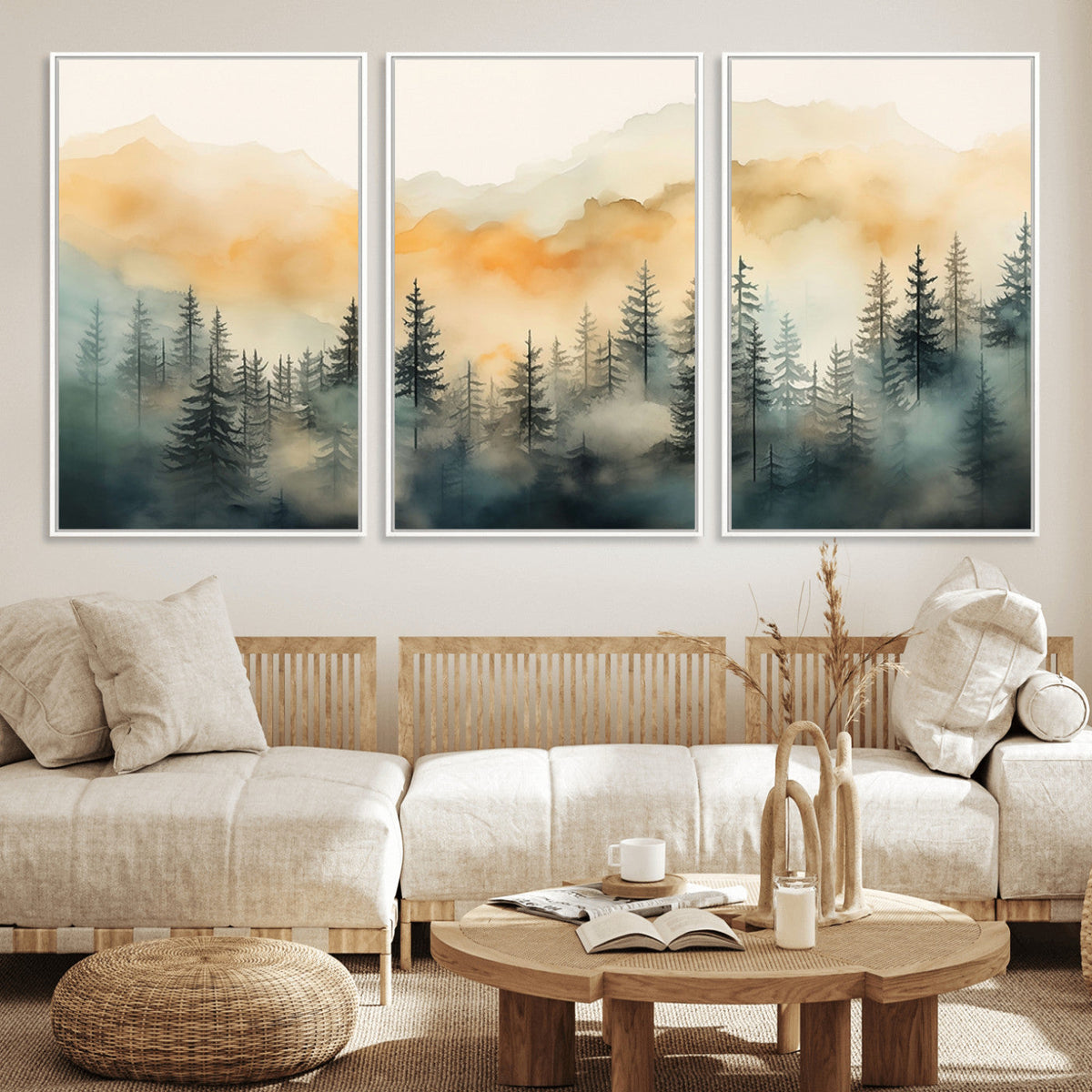 Abstract Forest Print - Mountain Wall Art | Autumn Landscape