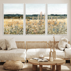 Wildflower Field Wall Art Canvas | Nature-Inspired Landscape