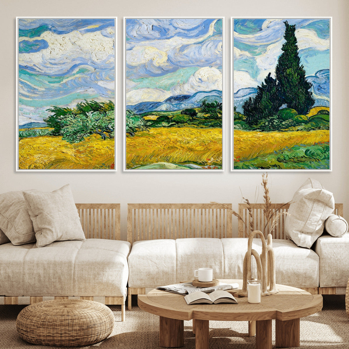 Wheatfield With Cypresses By Van Gogh Painting Wall Art