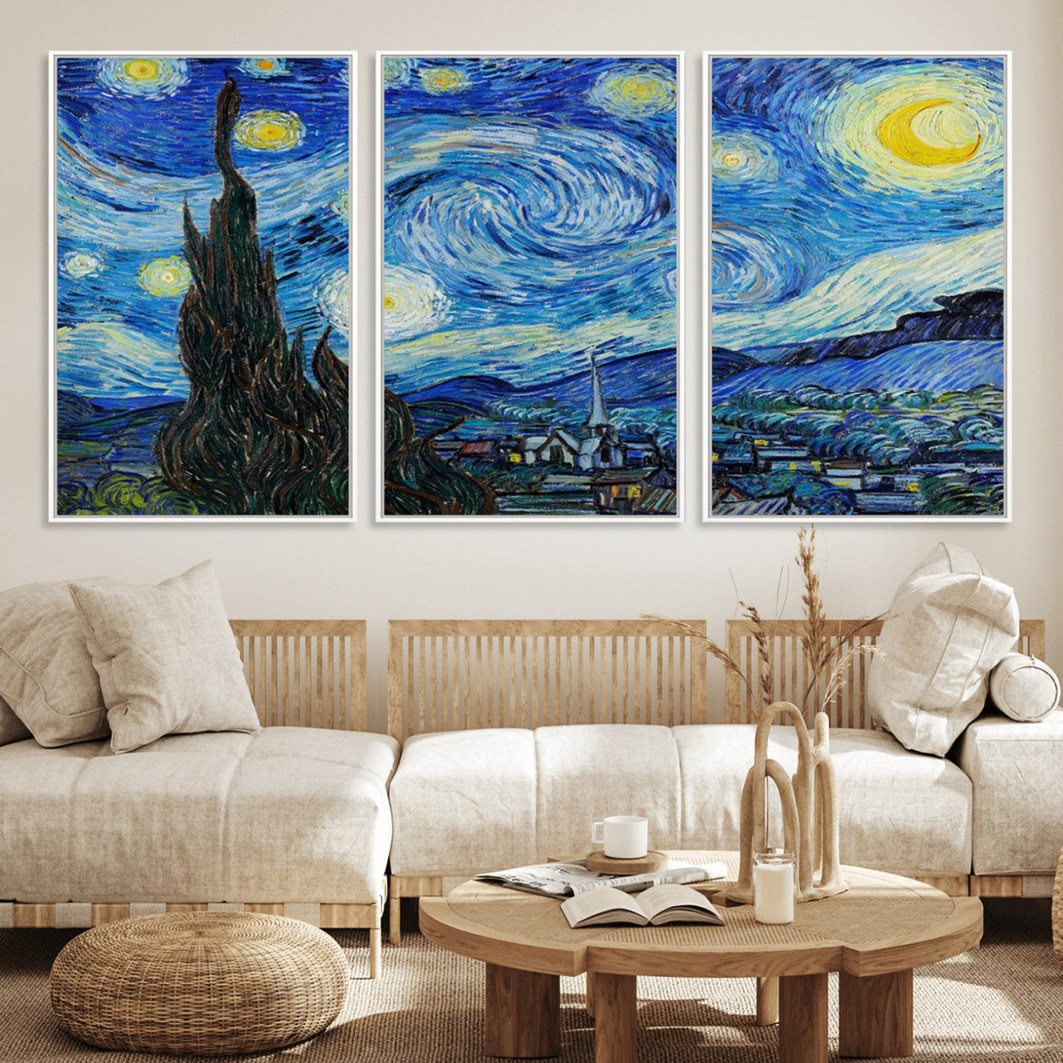 Vincent Van Gogh The Starry Night Abstract Wall Art Canvas