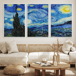 Vincent Van Gogh The Starry Night Abstract Wall Art Canvas