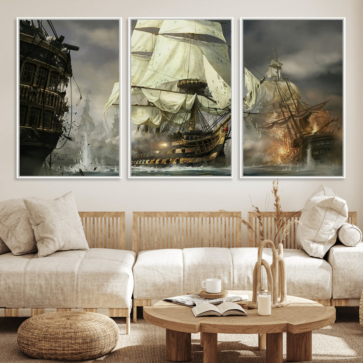 Pirate Ship War Wall Art Canvas Print