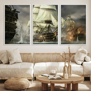 Pirate Ship War Wall Art Canvas Print