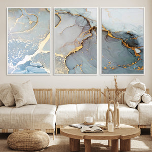 Large Abstract Marble Wall Art Canvas Print for Living Room