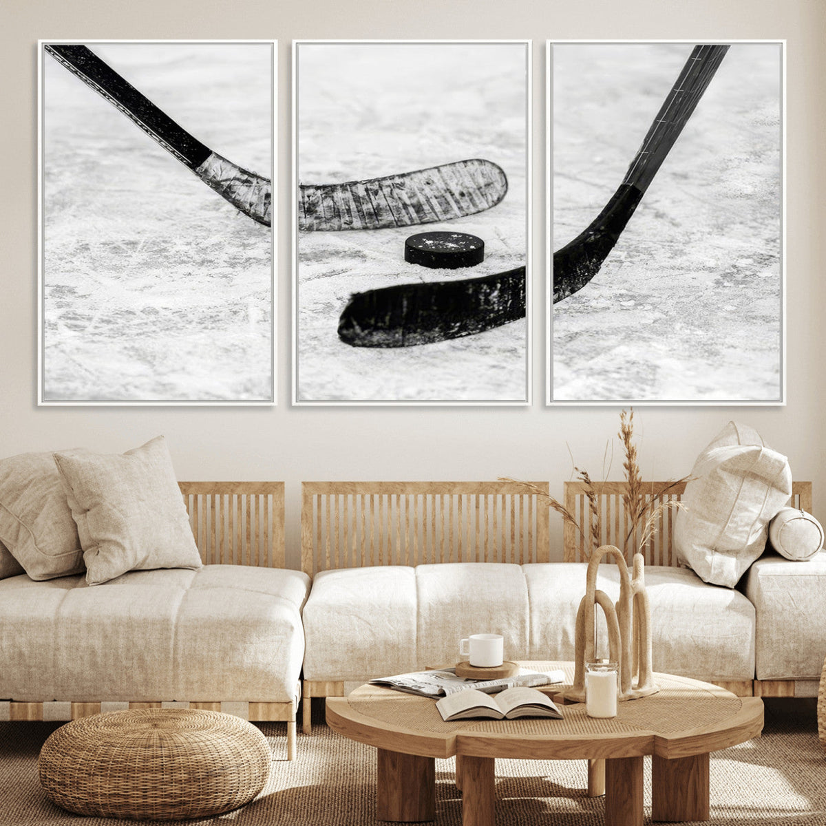 Winter Ice Hockey Sport Canvas Wall Art Print - Hockey Wall
