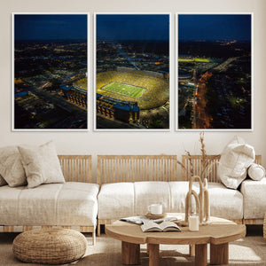 Michigan Stadium Night Game Wall Art – Sports Arena Aerial