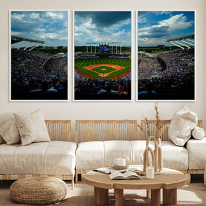 3-Panel Kauffman Stadium Wall Art Print | Large Kansas City