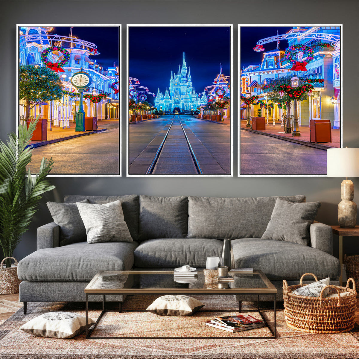 Disney Wall Art | Castle Large Wall Art Disney Magic Kingdom