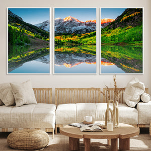 Majestic Snow-Capped Peaks Wall Art Canvas Print, Vibrant