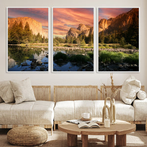 Yosemite Valley Wall Art, El Capitan Sunset Canvas Print,