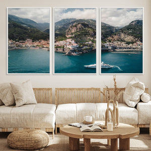 Amalfi Coast Wall Art – Framed Italian Seaside Canvas