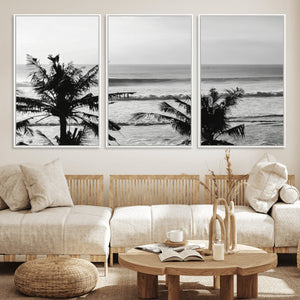 Tropical Coastline Wall Art Canvas Print – Framed Palm Trees