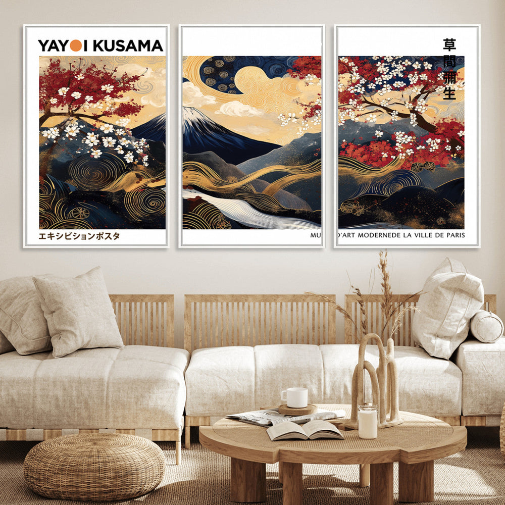 Modern Mount Fuji Wall Art Canvas Print – Framed Abstract