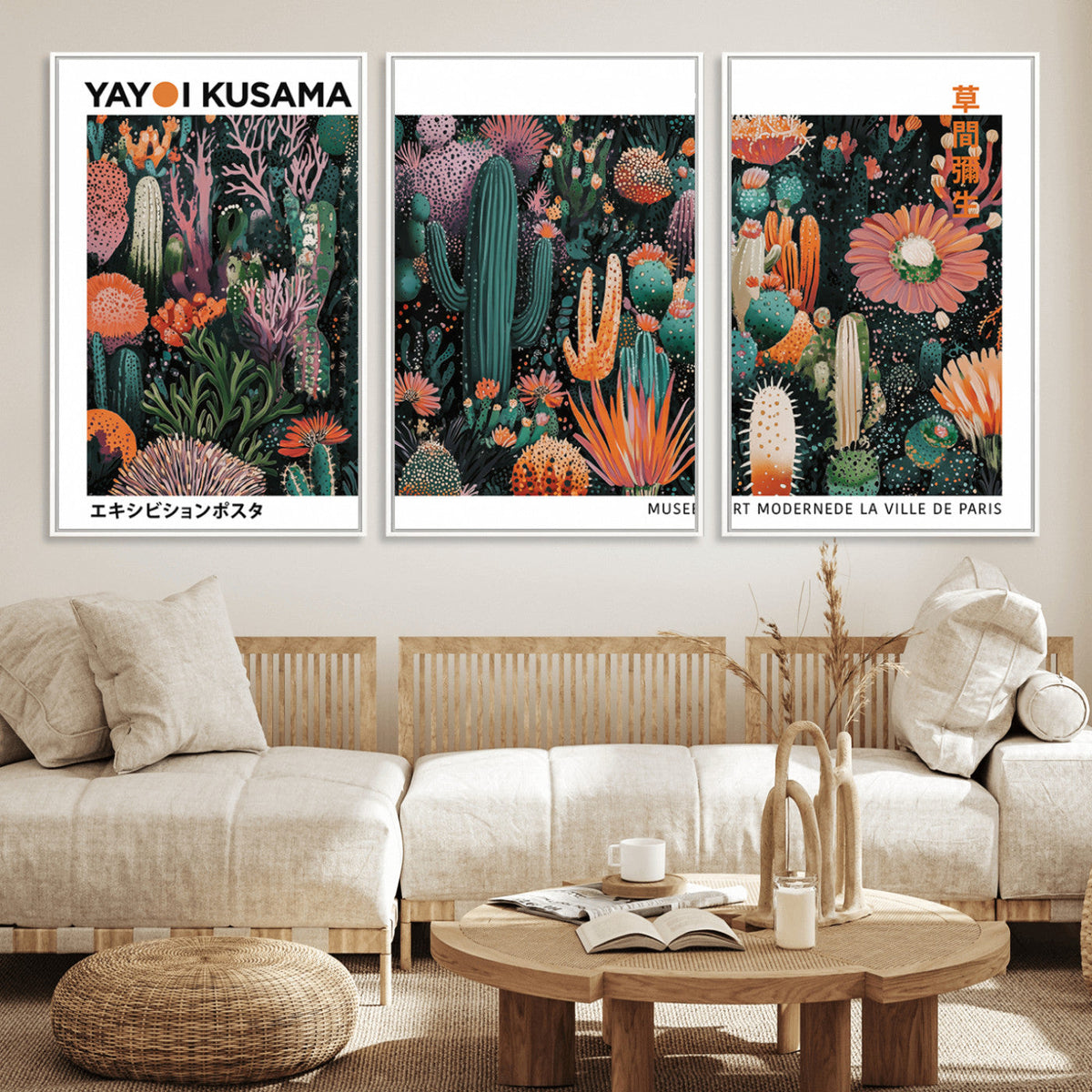 Modern Japanese Wall Art Canvas Print – Framed Abstract