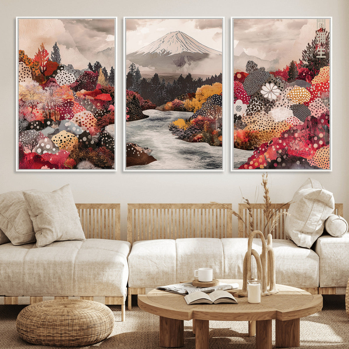 Mountain Wall Art Canvas Print – Framed Autumn Forest