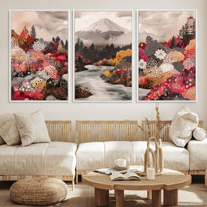 Mountain Wall Art Canvas Print – Framed Autumn Forest